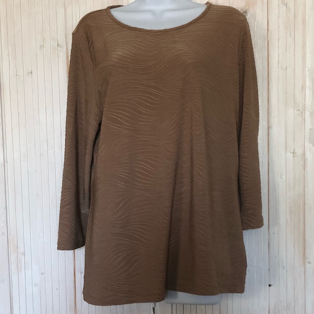 Jm Collections Gold Long Sleeve Blouse